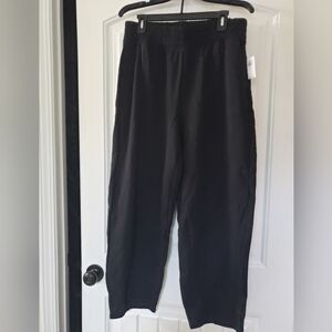 Old Navy Active Dynamic Fleece High Rise Black Open Leg Joggers Large NEW